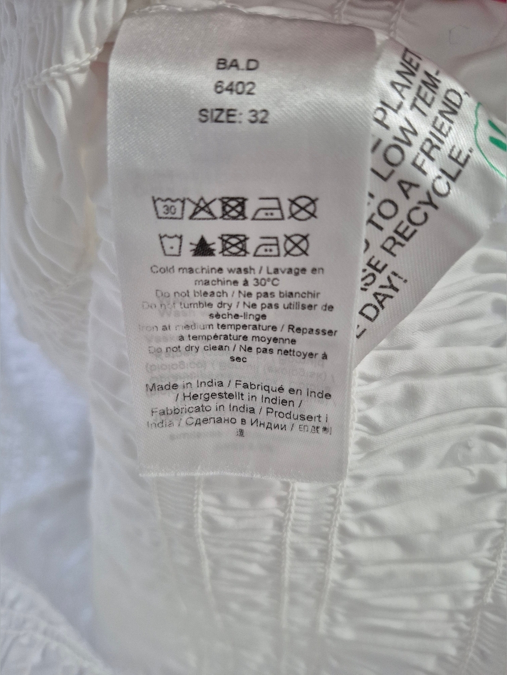 GANNI Cotton Poplin Smocked Top, US 0, White - Picture 4 of 10